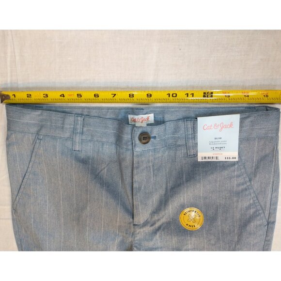 Cat & Jack Blue Striped Trouser Formal Pants Boys Size 14 HUSKY - Picture 5 of 12